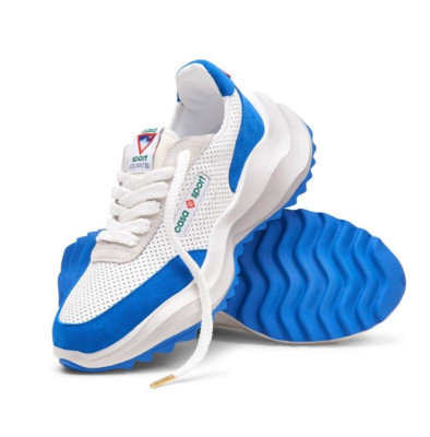 Casablanca Atlantis Leather Sneaker White/Blue Sz 10.5 - AF22-SNK-001-05