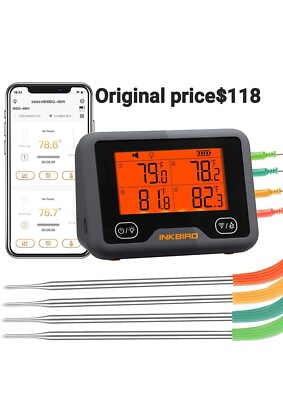 Bluetooth and WiFi Meat Thermometer IBBQ-4BW, Smart Wireless Grill Thermometer, 
