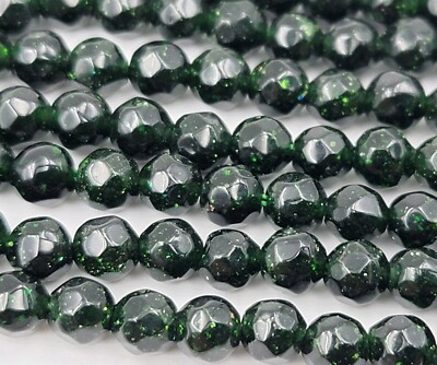 Green Gold Sandstone Faceted Round  Genuine Beads 4mm Full Strand 15.5''  PRP521