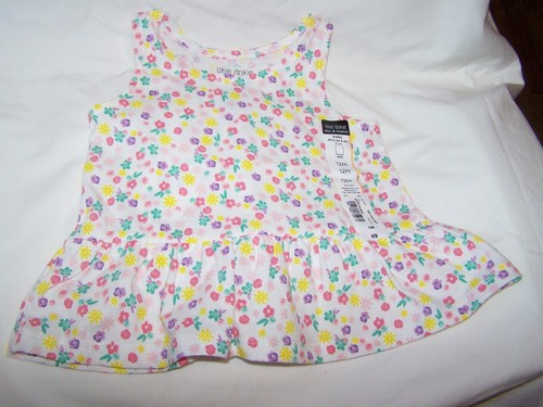 Okie Dokie 2 Piece Set for Infant Girl ~ 12 Months; Wide Leg Pants, Floral Top - Picture 2 of 9