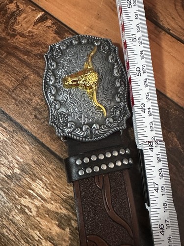Long Horn Bull Belt 49 Inch New Country Cowgirl Farm Gift Mothers Day #2 - Picture 8 of 14