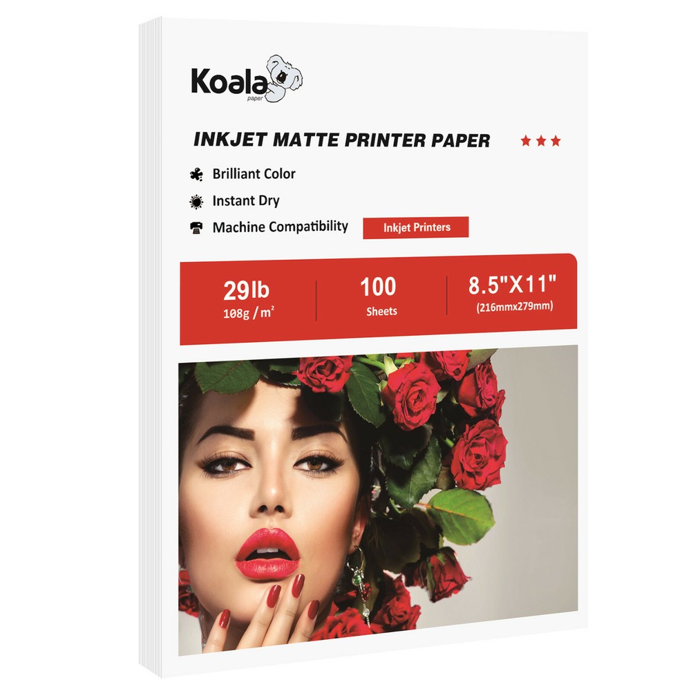 Premium 100-Sheet Matte Photo Paper 8.5x11 for Inkjet Printers 29lb 6Mil Flyers & Presentations  
