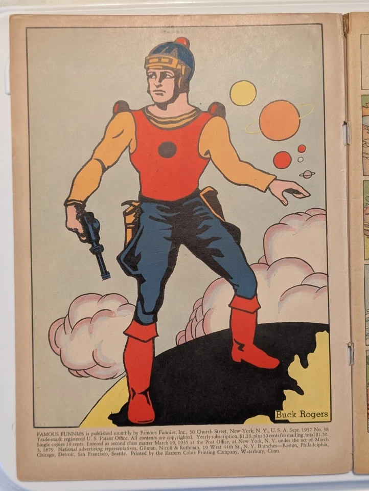Famous Funnies #38 VG+ 1937. Full Color Portrait of Buck Rogers. - Image 3 of 3