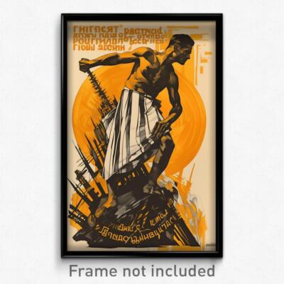 Russian Movie Poster - Man Feeling Aggressive, Striped White Sarong (Art Print)