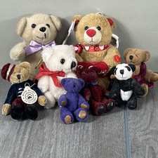Vintage Lot of 8 Miniature Teddy Bears - Boyds Unbranded Collection
