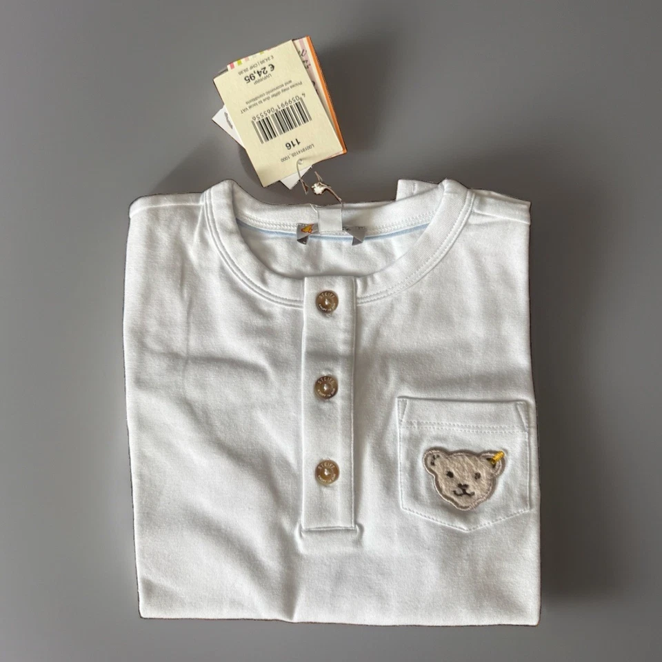 Steiff Kinder T-Shirt weiß | Gr. 116 | UVP: 24,95€ | Neu mit Etikett - Bild 3 von 4