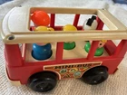 Vintage Fisher Price Little People Mini-Bus FP-141 1969 With Dog And Family