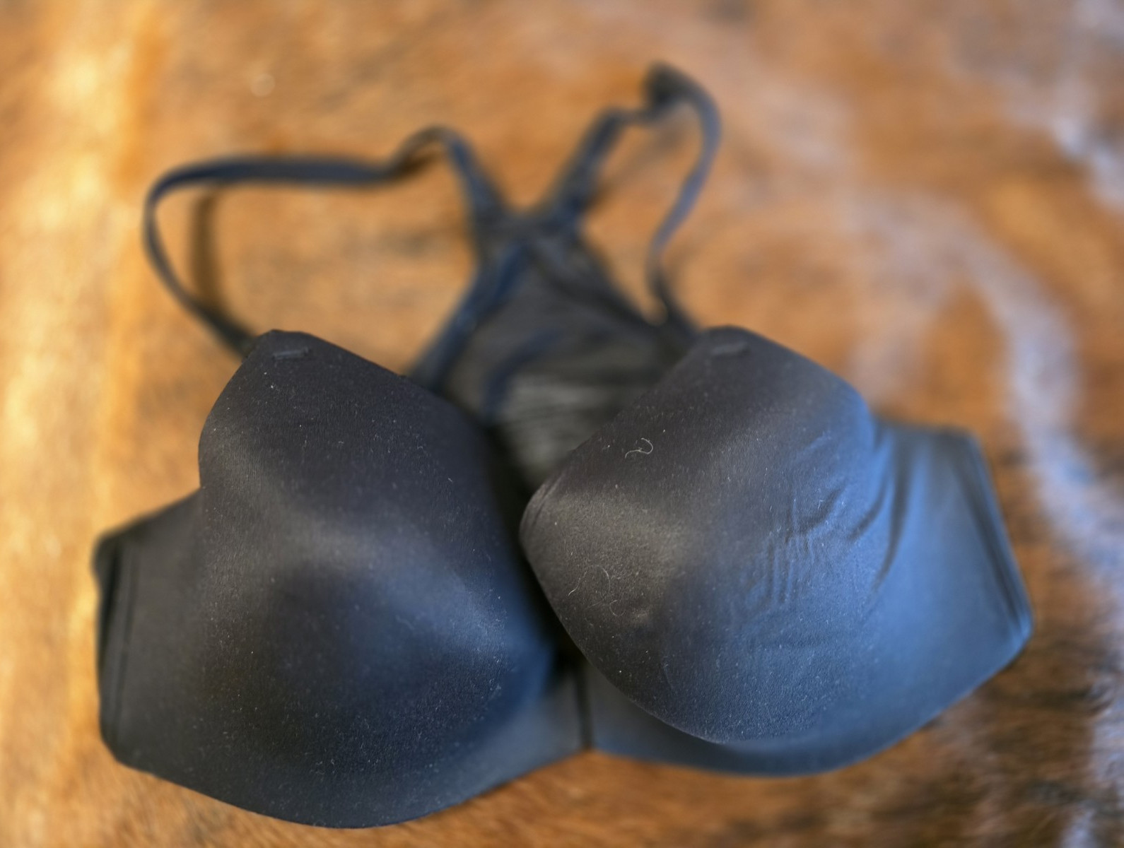 Soma Enbliss T-Shirt Bra Wireless Black 38B FRONT CLOSURE Racerback Padded