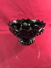 VTG Fenton Glass 6 Hole Candle Holder Footed Bowl Black Hobnail & Sawtooth