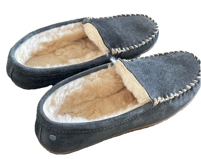 Minnetonka Men's Tilden Tobie Moccasin Suede Indoor and Outdoor Sz 11 Men’s Gray - Image 1 of 4