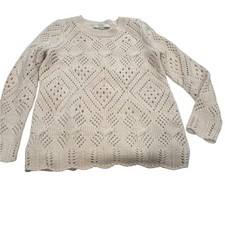 LOFT Beige Diamond Knit Sweater