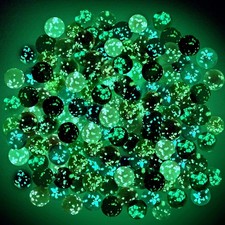 100 Colorful Glow in the Dark Glass Marbles - Luminous Multi-Color for Games D