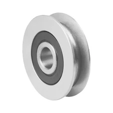 Deep U-Groove Ball Bearing Pulley, 8mm/0.3 Inner Dia Stainless Steel Wheel Be...