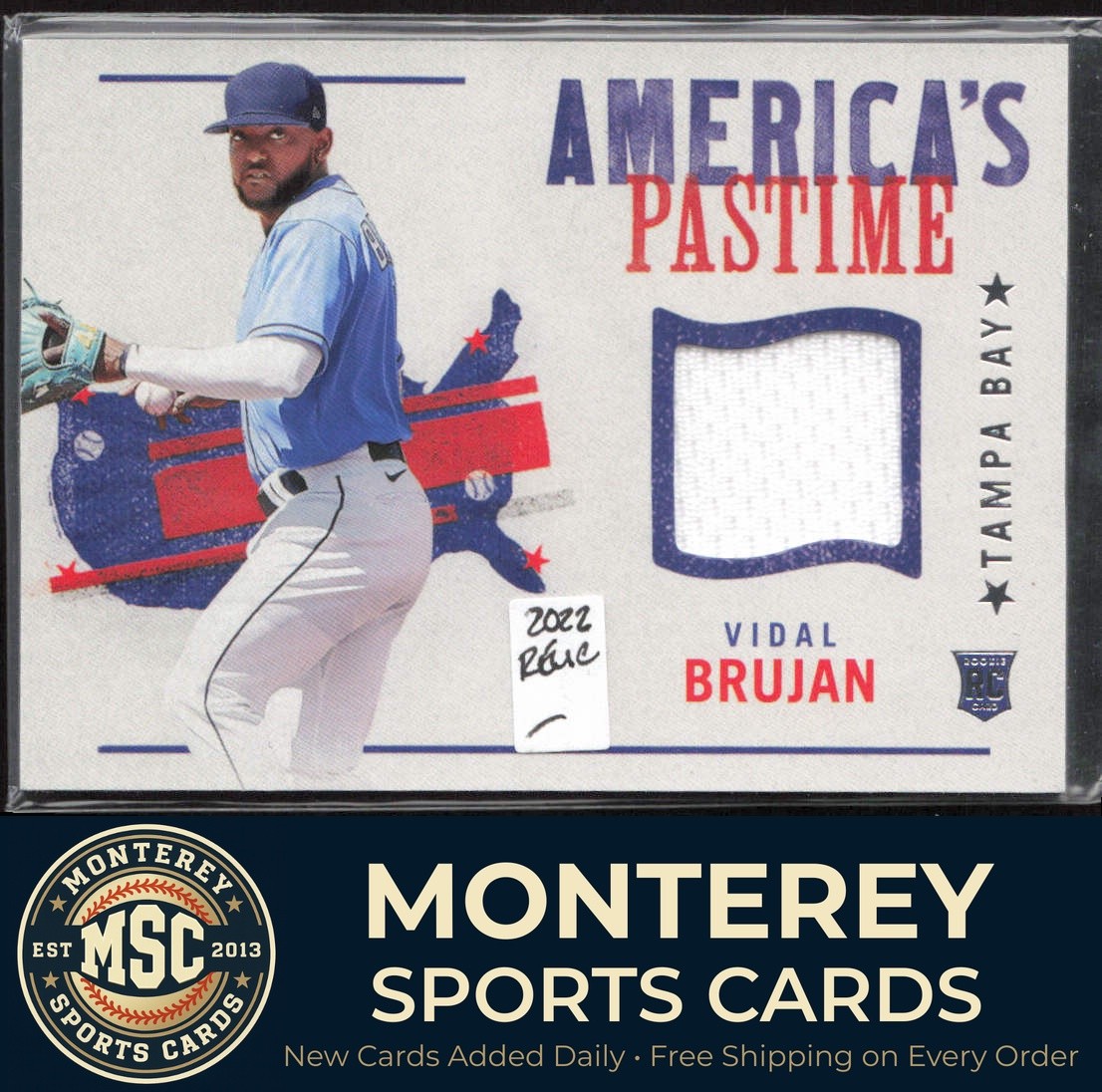 Vidal Brujan 2022 Panini Chronicles America's Pastime Swatches Red #APS-VB Rays