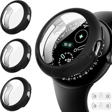 3-Pack Soft TPU Case for Google Pixel Watch 4 45mm Anti-Scratch Bumper Cover