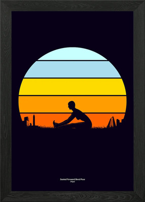 Gerahmtes Wandbild Poster Leinwanddruck Bild sitzende nach vorne gebogene Pose
