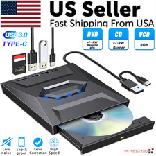 USB 3.0 External CD DVD Drive Burner Writer Player for Laptop PC