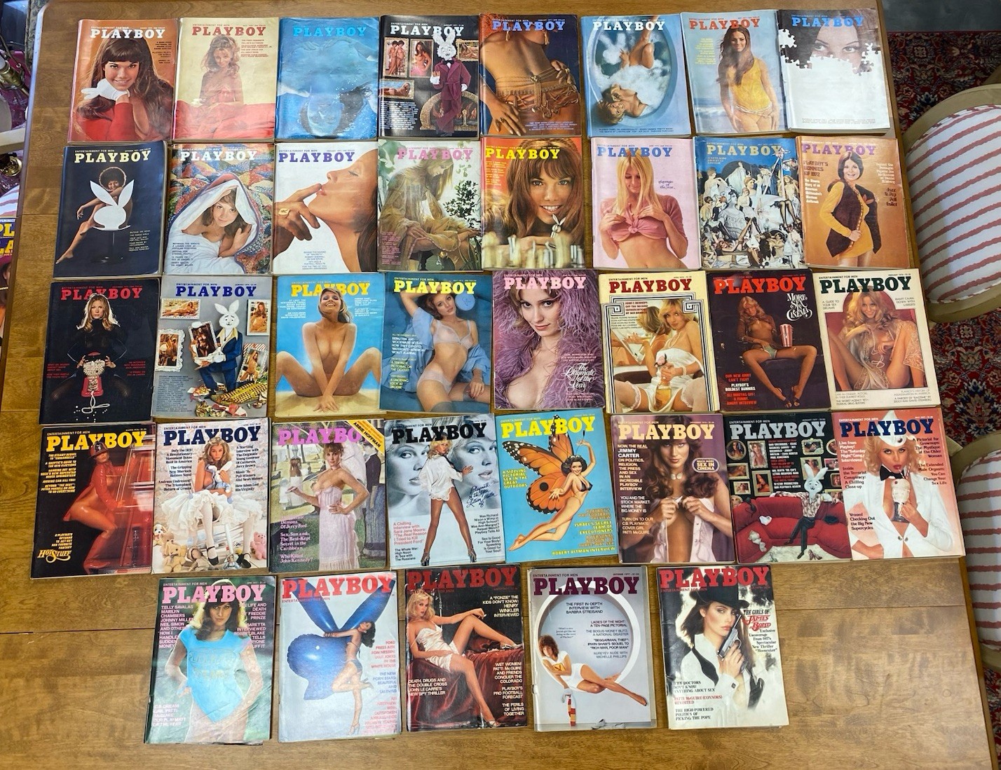 Vintage Playboy Magazines Lot 1970’s With Centerfolds! Lot Of 37