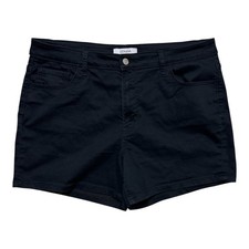 Zenana Women s Black Stretch Shorts Plus Size 1X Casual Mid Rise