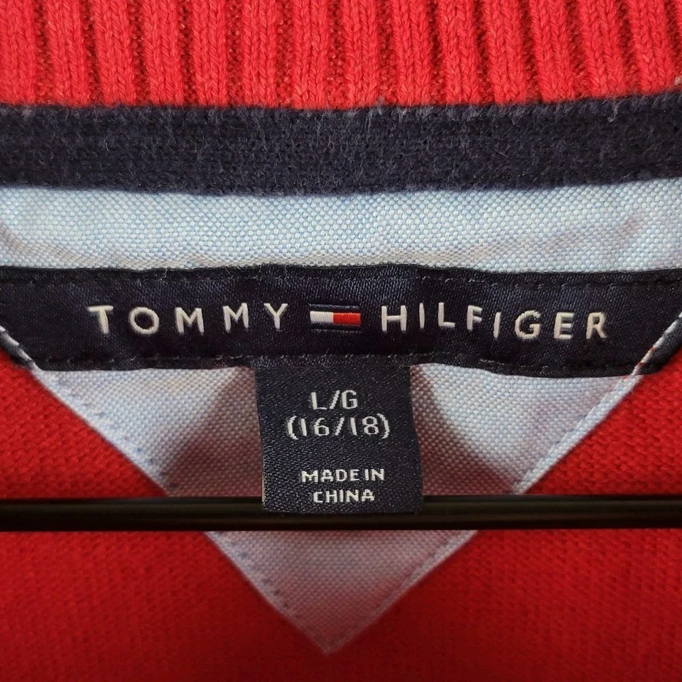 Tommy Hilfiger Colorblock Crewneck Sweater Y2K Retro Preppy Pullover Youth 16-18 - Image 3 of 4