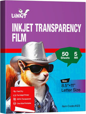 Inkjet Transparency Film 50 Sheets 8.5X11 OHP Overhead Projector Film for DIY Cr