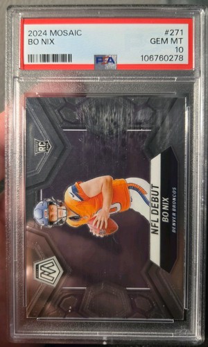 2024 Panini Mosaic - Bo Nix #271 NFL Debut Rookie RC Denver Broncos - PSA 10