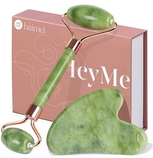 BAIMEI Icyme Gua Sha Jade Roller Facial Tools Face Roller and Gua Sha Set for
