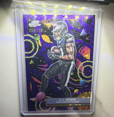 Topps 2025 Topps Chrome A.J. Brown #80 Eagles Purple Parallel 066/150