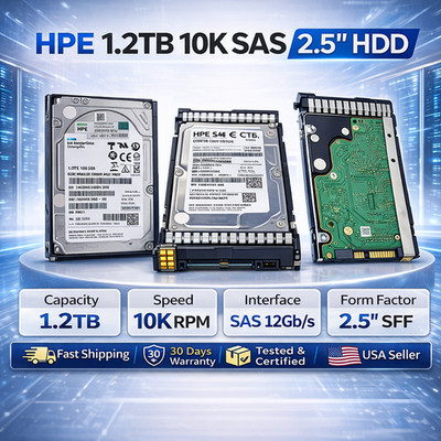 HP Enterprise 1.2TB SAS 10K 12Gbps SFF 2.5'' Hard Drive for ProLiant Gen9 Gen10
