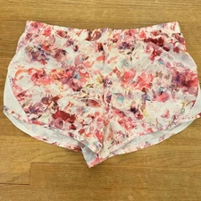 RBX pink purple floral flower casual running lounge shorts size large L b19