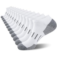 Heatuff Mens Athletic Ankle Socks Moisture Wicking Cushion Running Low Cut So...