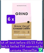 6 x Grind Decaf House Blend Ground Coffee 100% Arabica 200g Packs 16.46 per kilo