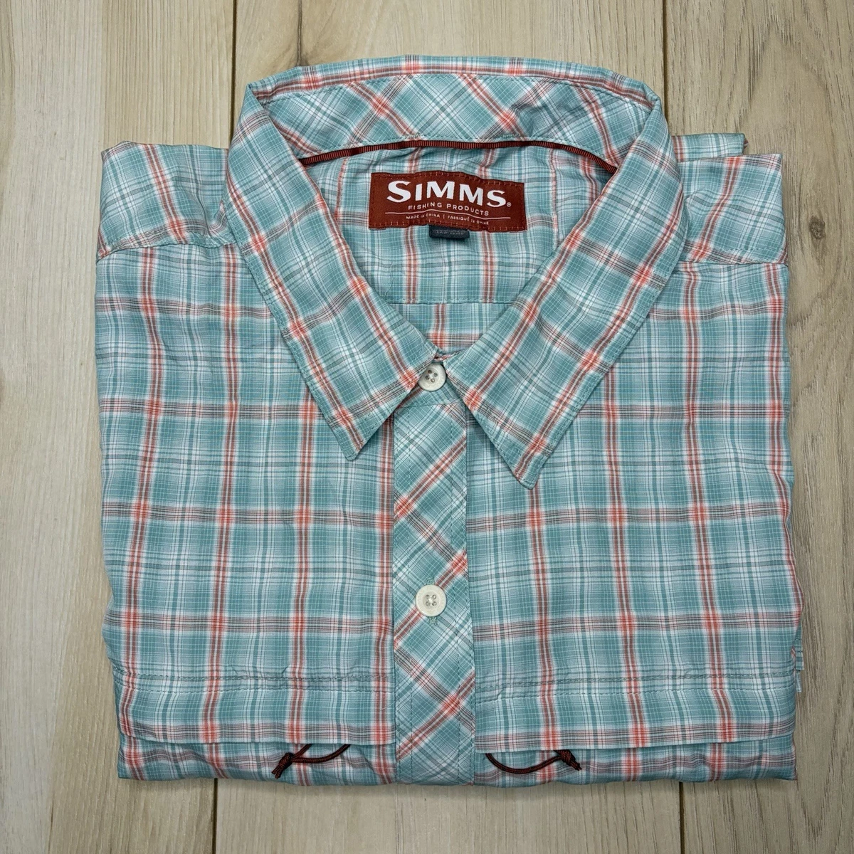 Chemise Pêche Homme Simms – M, Manches Courtes, Séchage Rapide, Bleu – Neuve Avec Étiquettes