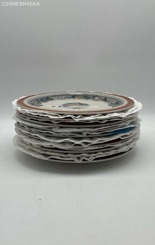 Goebel Country Burgund Ceramic Set of 10 Dinner Plates 10" West Germany Bavaria - 第 1/9 張圖片