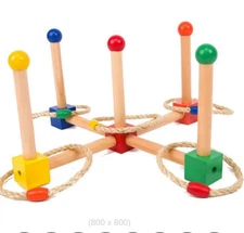 Premium Ring Toss Game Set for Kids & Adults - Includes 5 Rope&