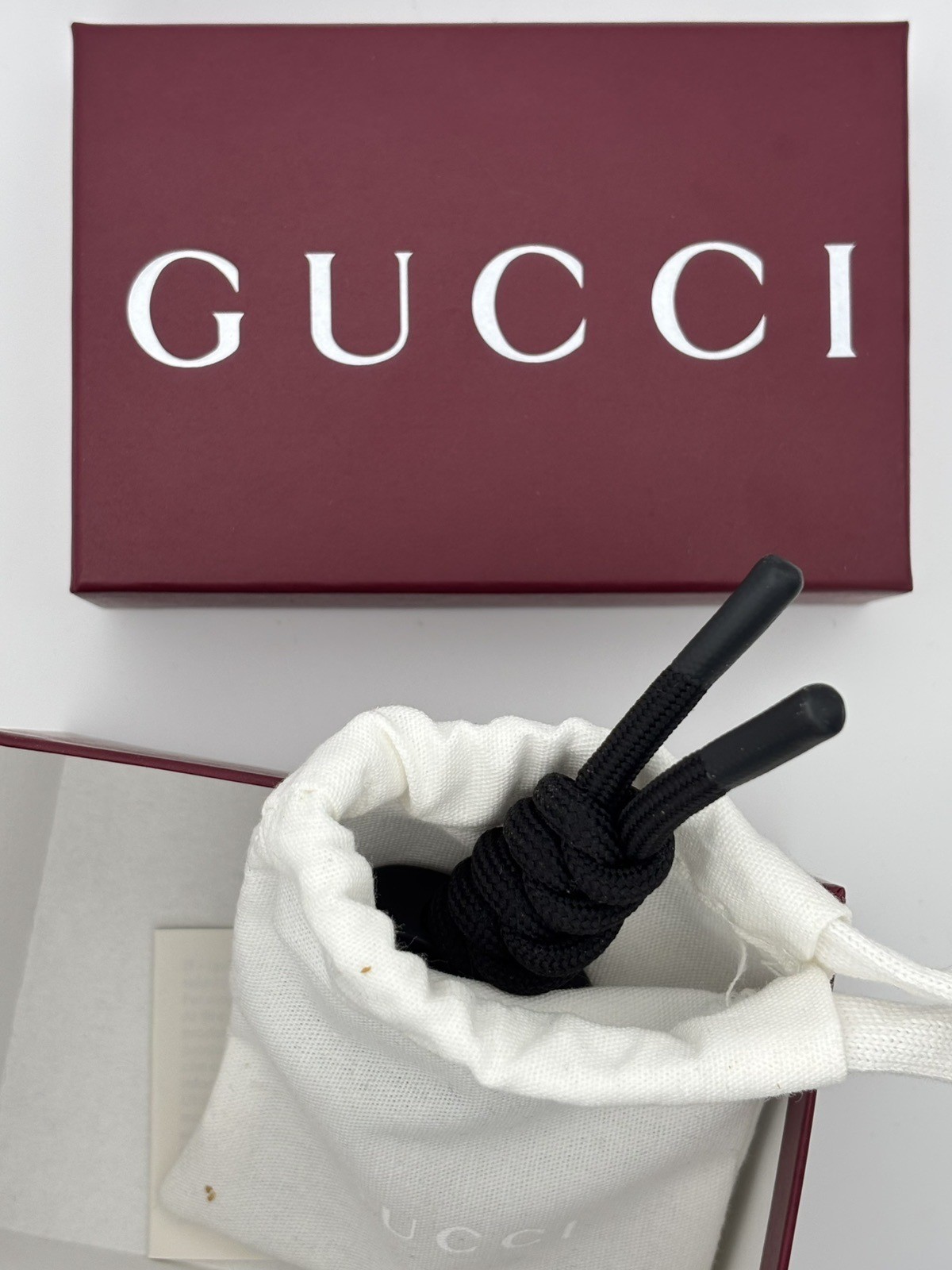 GUCCI KEYCHAIN INTERLOCKING G-2026 SOLD OUT KEY RING BLACK ROPE PALLADIUM VIP image 9