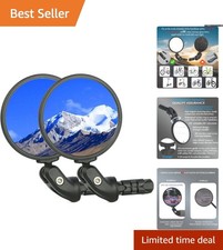 Universal Fit Convex Lens Bike Mirrors for Enhanced Rear Visibility - 2 Pack