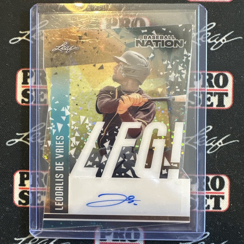 2025 Leaf Baseball Nation LEODALIS DE VRIES LFG! 1/1 Auto Gold Sparkle Athletics