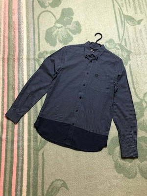 Fred Perry Hemd Knopfleiste Herren Größe S Distressed SunFaded Rare 90s Y2K O...