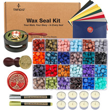 Wax Seal Kit, Premium Wax Seal Stamp Kit with 24 Colors 624 Pcs Beads, Metallic