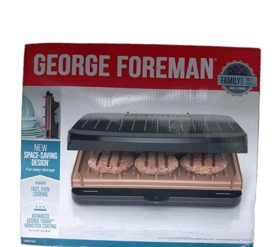 George Foreman Family Size 5-Serving Nonstick Electric Grill  Indoor Cooking NEW