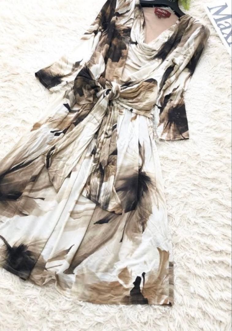 Good condition MaxMara drape allover pattern dres… - image 1