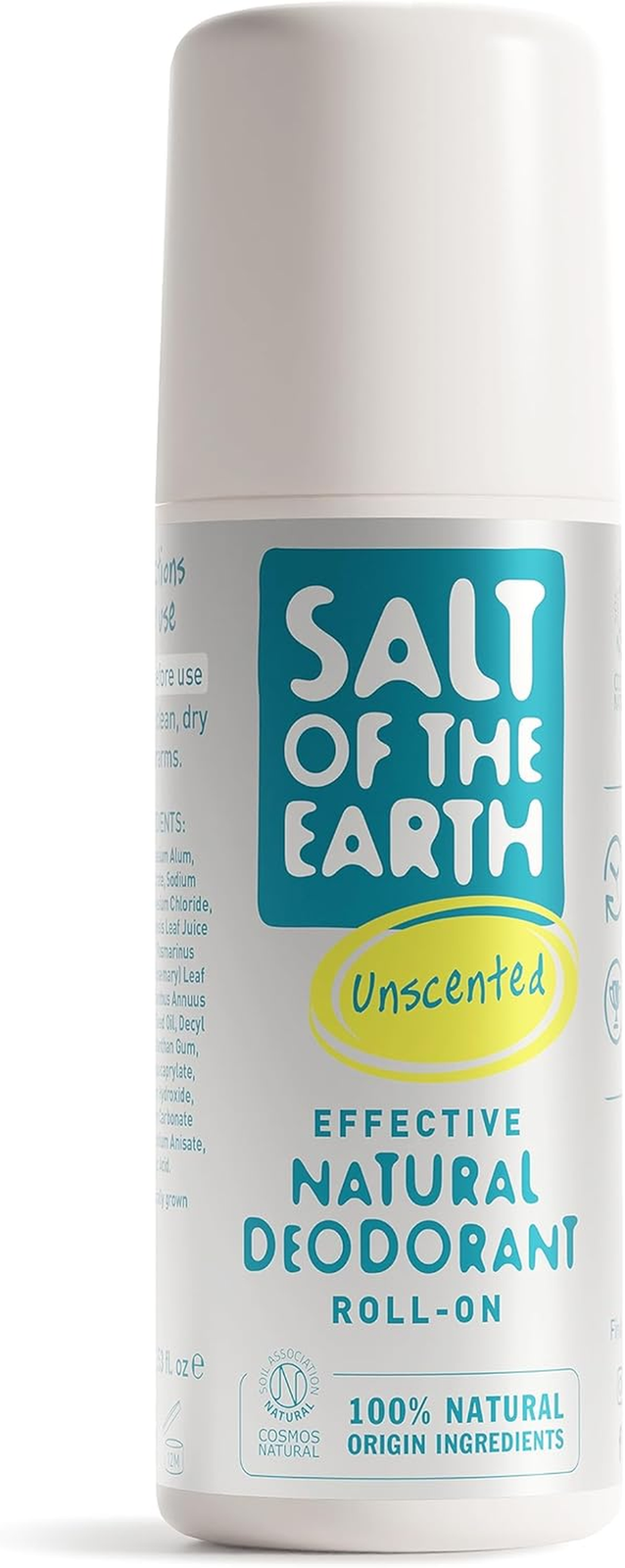 Salt of the Earth Natural Deodorant Roll On 75ml Fragrance Free Vegan Unscented