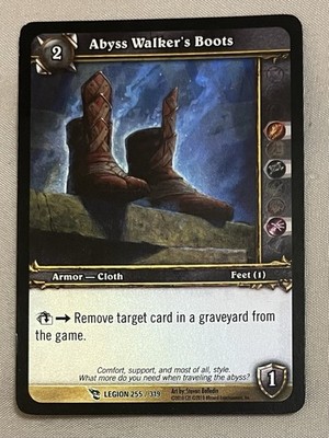 World Of Warcraft HOLO FOIL Abyss Walker's Boots March Of The Legion Uncommon