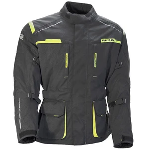 Richa Axel Waterproof Textile Motorcycle Motorbike Jacket - Grey / Fluo
