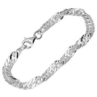 Armband 925 Sterling Silber 19Cm Doppel Panzerkette Gedreht Unisex Armkette Fein