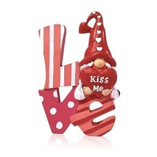 Valentine's Day Gnome Decoration - Resin Gnome Love Heart Tabletop Red