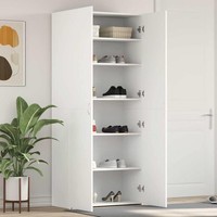 Schuhschrank Weiß 80X35.5X180 Cm Holzwerkstoff