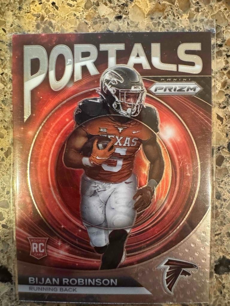 2023 Prizm Bijan Robinson Portals #PO-8 Texas Falcons RC Rookie Card