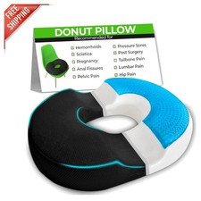 Donut Sitting Pillow - Deluxe Memory Foam with Cooling Gel for Ultimate Comfort